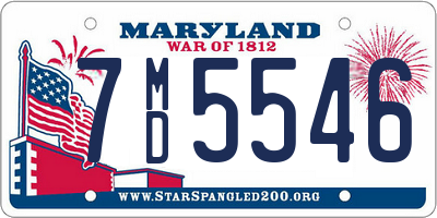 MD license plate 7MD5546