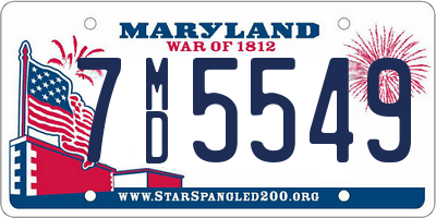 MD license plate 7MD5549