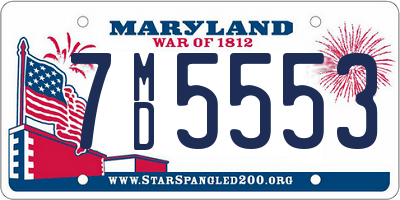 MD license plate 7MD5553