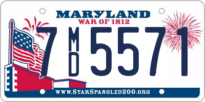 MD license plate 7MD5571