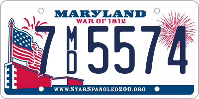 MD license plate 7MD5574