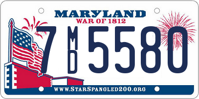 MD license plate 7MD5580