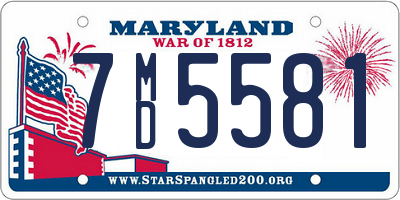 MD license plate 7MD5581