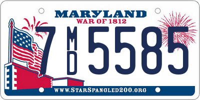 MD license plate 7MD5585