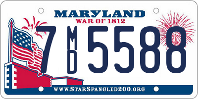 MD license plate 7MD5588