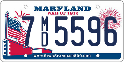 MD license plate 7MD5596