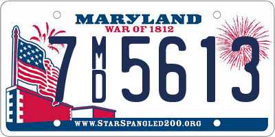 MD license plate 7MD5613