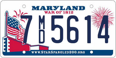 MD license plate 7MD5614