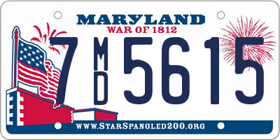 MD license plate 7MD5615