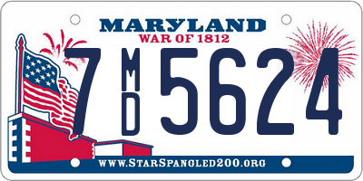 MD license plate 7MD5624