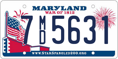 MD license plate 7MD5631