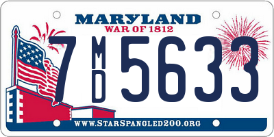 MD license plate 7MD5633