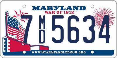 MD license plate 7MD5634