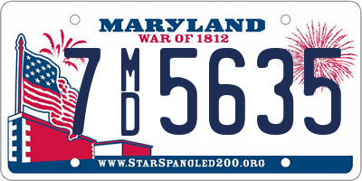 MD license plate 7MD5635