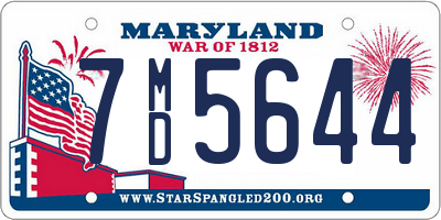 MD license plate 7MD5644