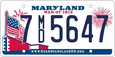 MD license plate 7MD5647