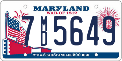 MD license plate 7MD5649
