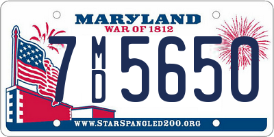 MD license plate 7MD5650