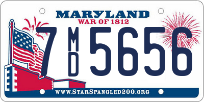MD license plate 7MD5656
