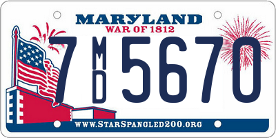 MD license plate 7MD5670