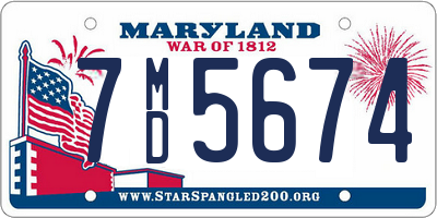 MD license plate 7MD5674