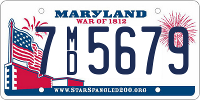 MD license plate 7MD5679