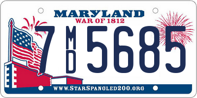 MD license plate 7MD5685