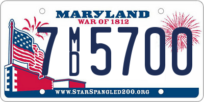 MD license plate 7MD5700