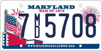 MD license plate 7MD5708