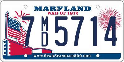 MD license plate 7MD5714