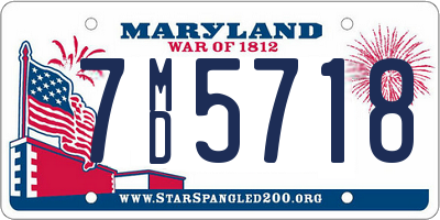 MD license plate 7MD5718