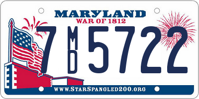 MD license plate 7MD5722