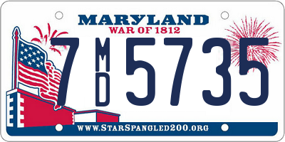 MD license plate 7MD5735