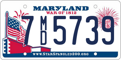 MD license plate 7MD5739