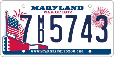 MD license plate 7MD5743