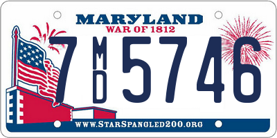 MD license plate 7MD5746