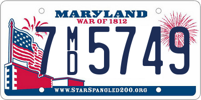 MD license plate 7MD5749