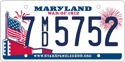 MD license plate 7MD5752