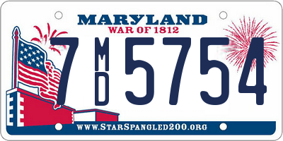 MD license plate 7MD5754