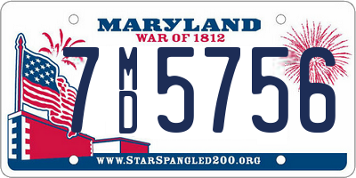 MD license plate 7MD5756