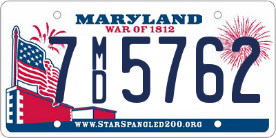 MD license plate 7MD5762