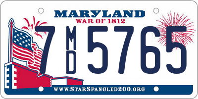 MD license plate 7MD5765