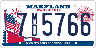 MD license plate 7MD5766