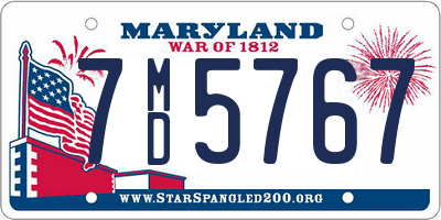 MD license plate 7MD5767