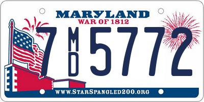 MD license plate 7MD5772
