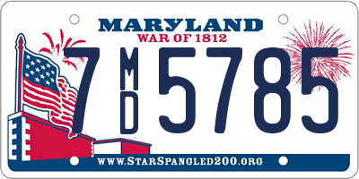 MD license plate 7MD5785