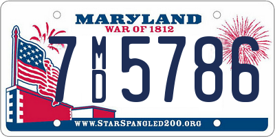 MD license plate 7MD5786