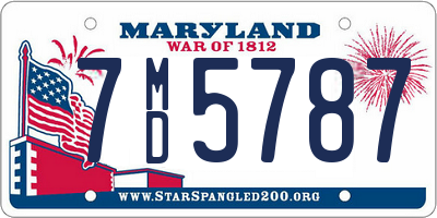 MD license plate 7MD5787