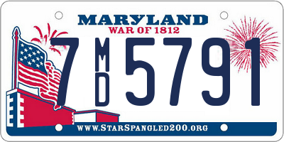 MD license plate 7MD5791