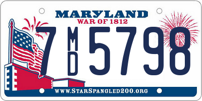 MD license plate 7MD5798